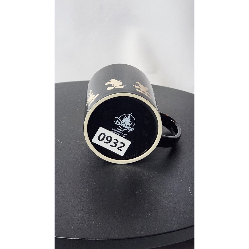 Disney Coffee Mug - Mickey Mouse Millennial BLACK WITH Gold Rim NEW - Picture 4 of 4